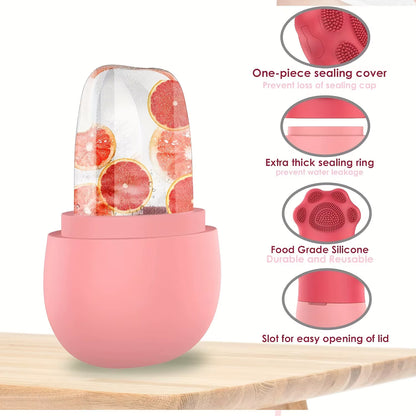 Ice Roller for Face Beauty Ice Roller with Cosmetic Brush Scrubber Mat Pad Cleaning Tool Skin Care Tools Perfect Gift for Women