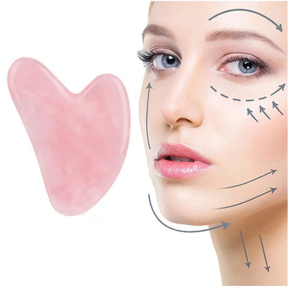 Natural Stone Jade Gouache Scraper Rose Quartz Facial Gua Sha Tools Face Lifting Massager Firm Skin Care Guasha Board Massager